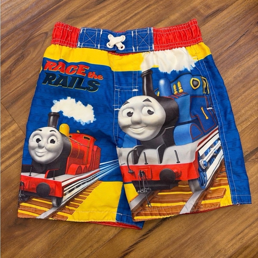 Thomas & Friends Red, Blue & Yellow Train Swim Shorts